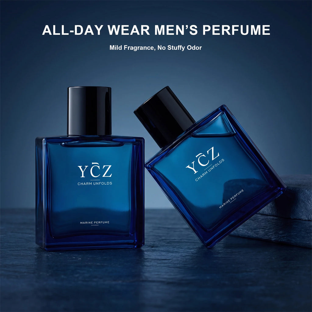 Charm Unfolds Men'S Cologne, Midnight Marine Eau De Parfum, Aromatic Marine and Oriental Woody Fragrance, 1.7 Fl Oz, 2 Count