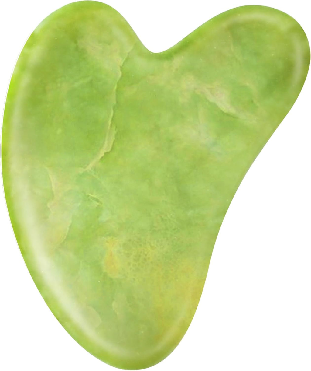 Jade Gua Sha Facial Tools for Face Massager Stones, Skincare and Body Massage Tools, Sculpting (Green)