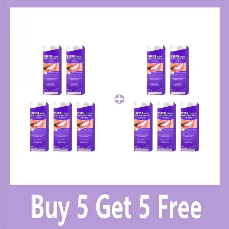 Purple Whitening Gel Pen, Instant Teeth Whitening Pigment Pen for Removing Stains and Restoring Tooth Color