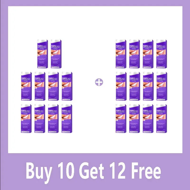 Purple Whitening Gel Pen, Instant Teeth Whitening Pigment Pen for Removing Stains and Restoring Tooth Color