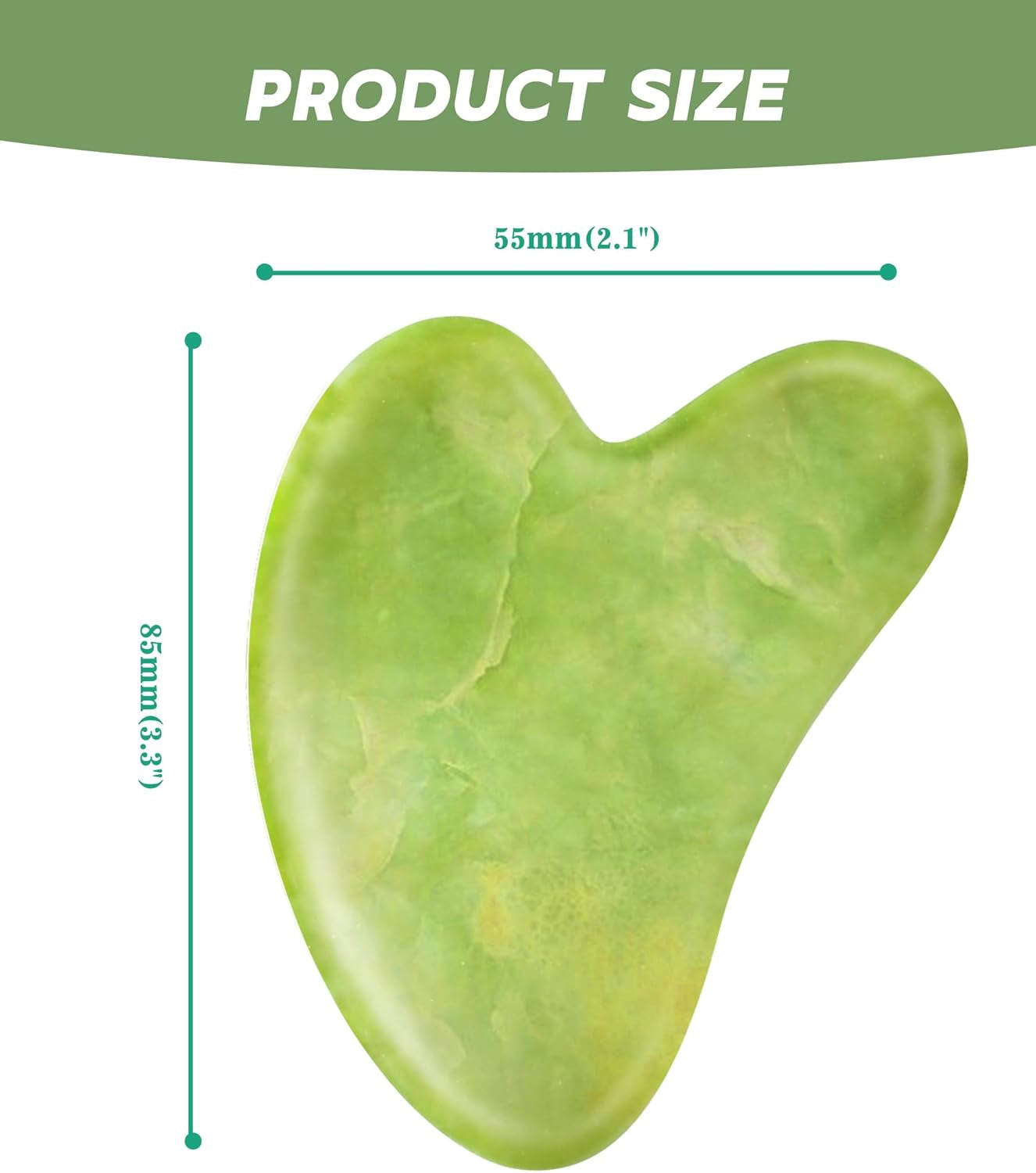 Jade Gua Sha Facial Tools for Face Massager Stones, Skincare and Body Massage Tools, Sculpting (Green)