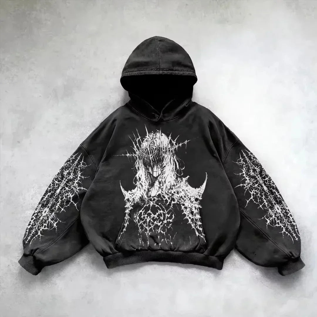 Gothic Graphic Oversized Hoodie