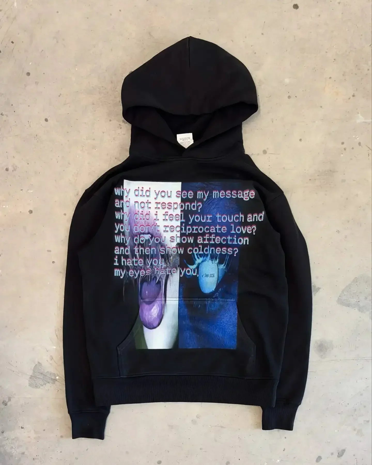 Grunge Graphic Zip-Up Hoodie