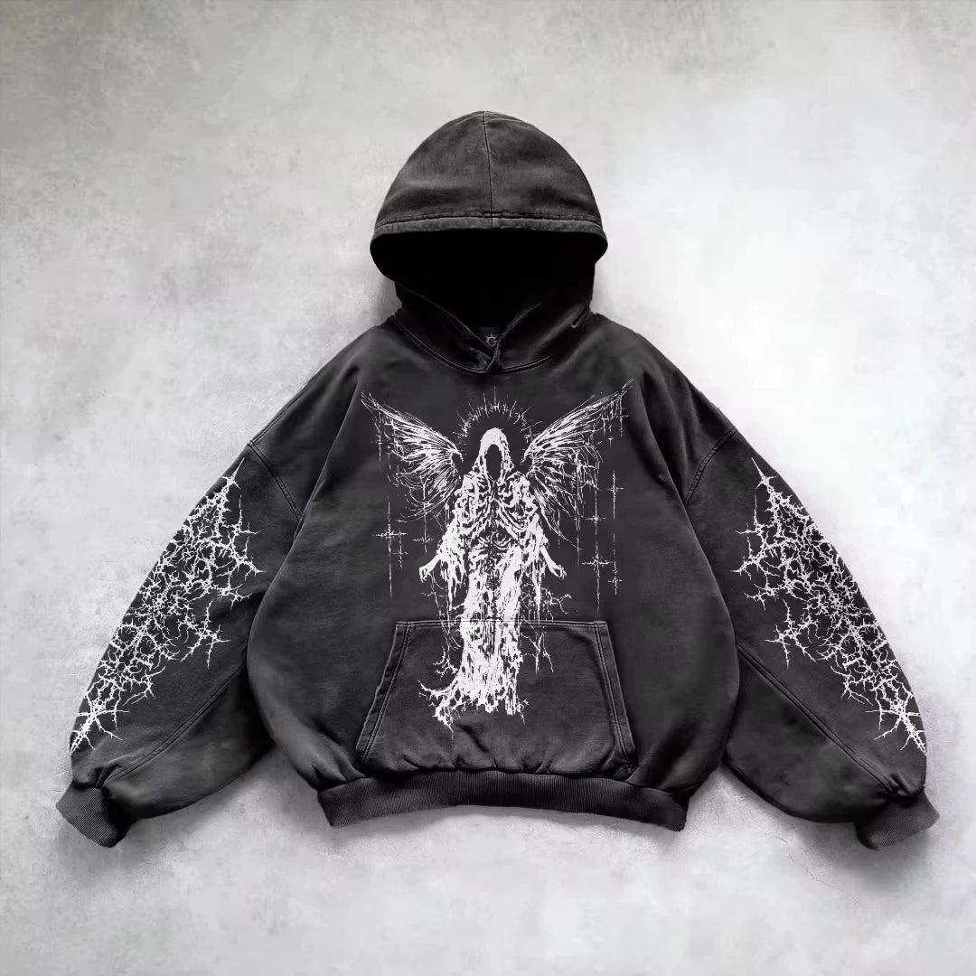 Gothic Graphic Oversized Hoodie