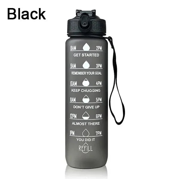 1L Motivational Water Bottle with Straw