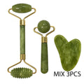 Jade Facial Roller & Gua Sha Set (3-Piece)