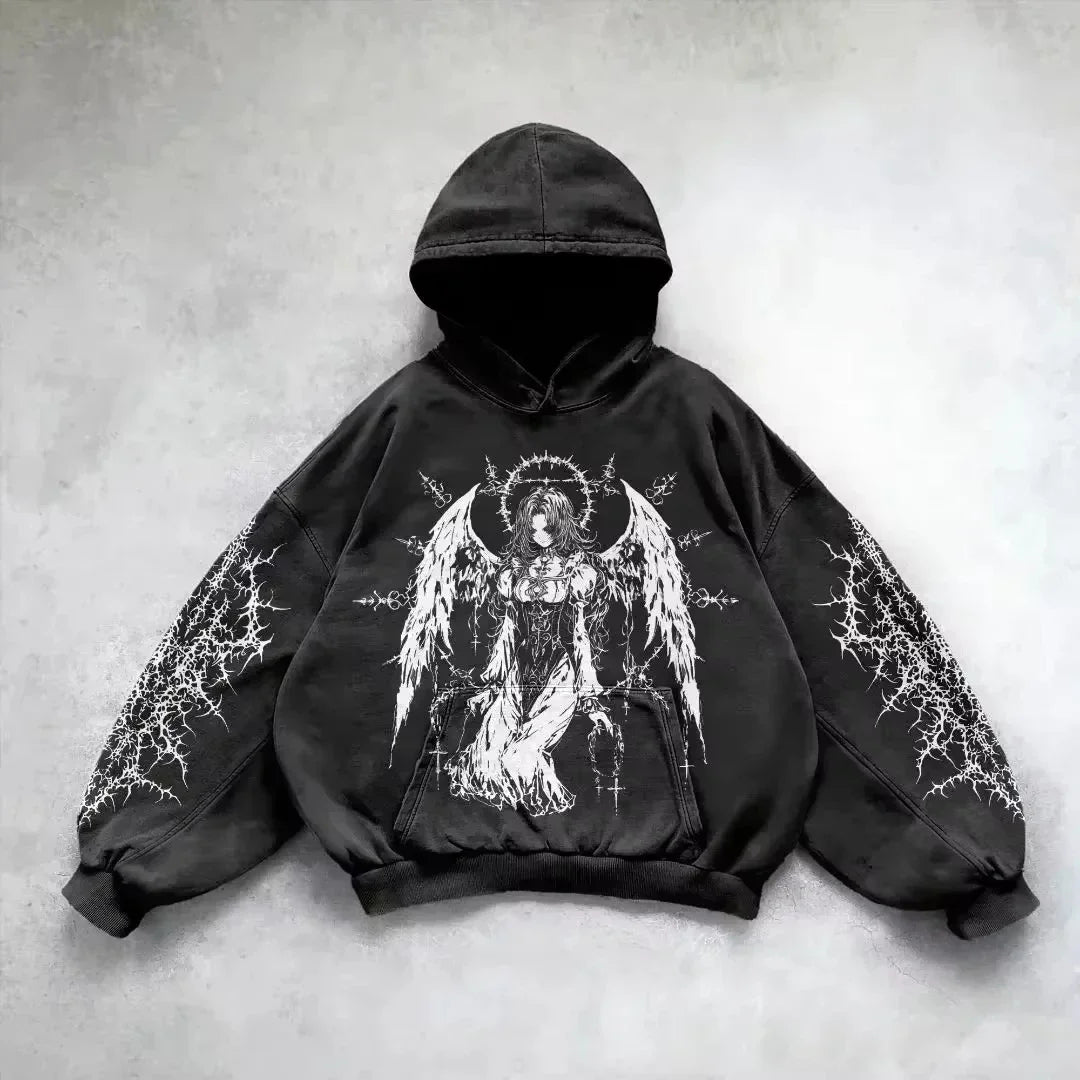 Gothic Graphic Oversized Hoodie