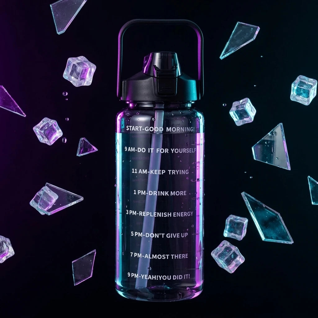 2L Motivational Water Bottle with Time Marker