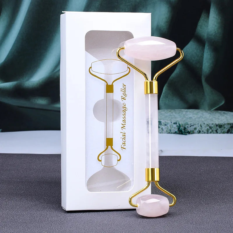 Rose Quartz Facial Roller & Gua Sha Set