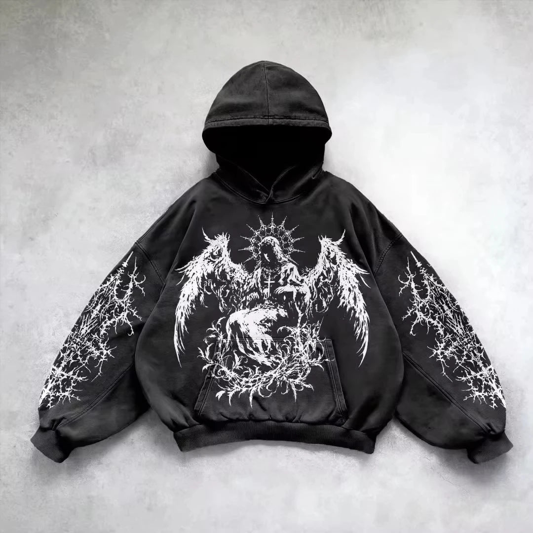 Gothic Graphic Oversized Hoodie