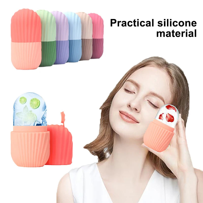 Reusable Ice Ball Face Roller Silicone Ice Mold Face Roller Skin Care Lifting Firming Face Skin Facial Skin Care Tools