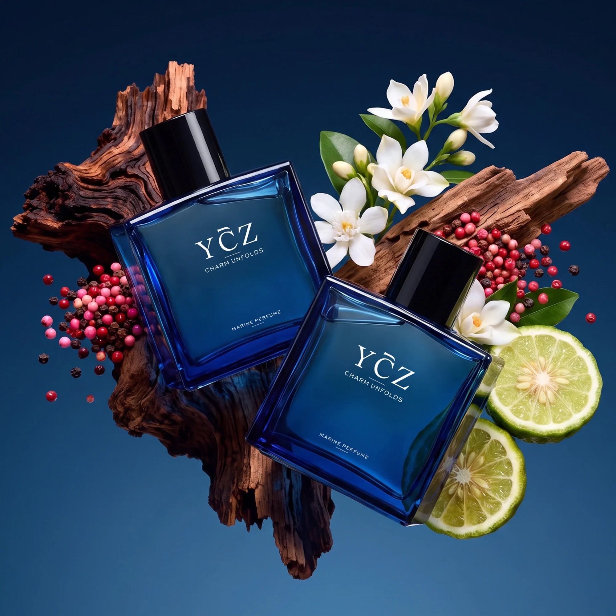 Charm Unfolds Men'S Cologne, Midnight Marine Eau De Parfum, Aromatic Marine and Oriental Woody Fragrance, 1.7 Fl Oz, 2 Count